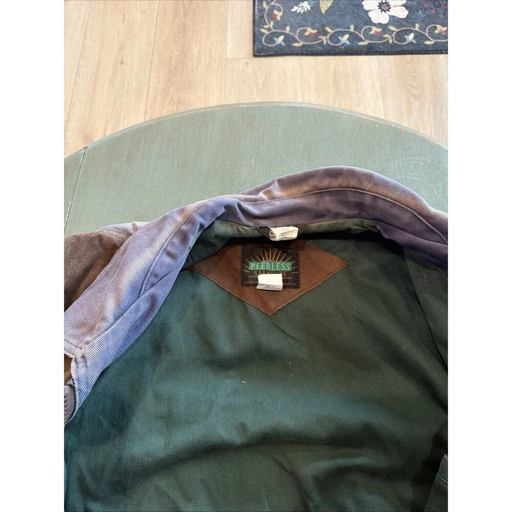Vtg Peerless Garments Faded Leather Canvas Bomber Jacket Men’s M Colorblock 90s‎